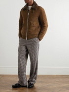 Valstar - Shearling-Trimmed Suede Down Jacket - Brown