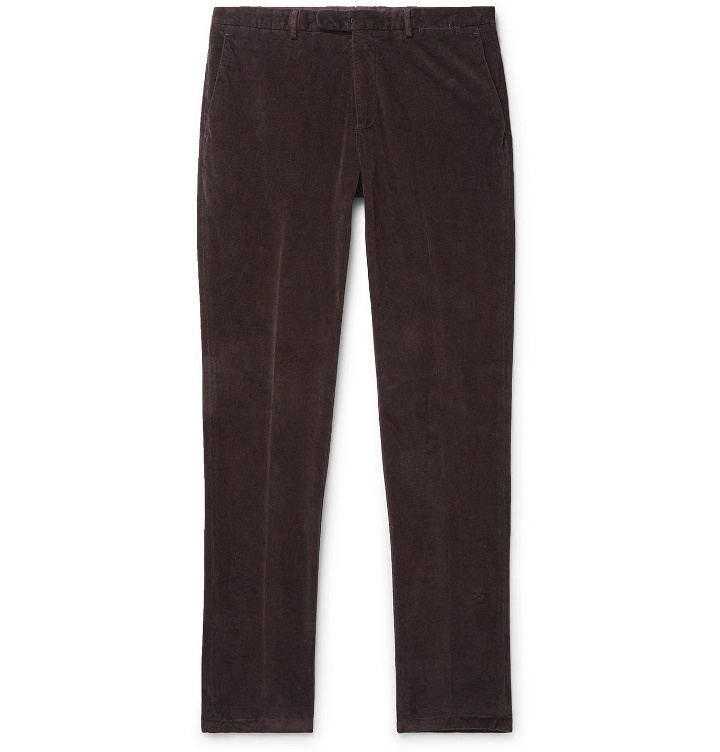Photo: Boglioli - Kei Tapered Garment-Dyed Cotton-Velvet Suit Trousers - Brown