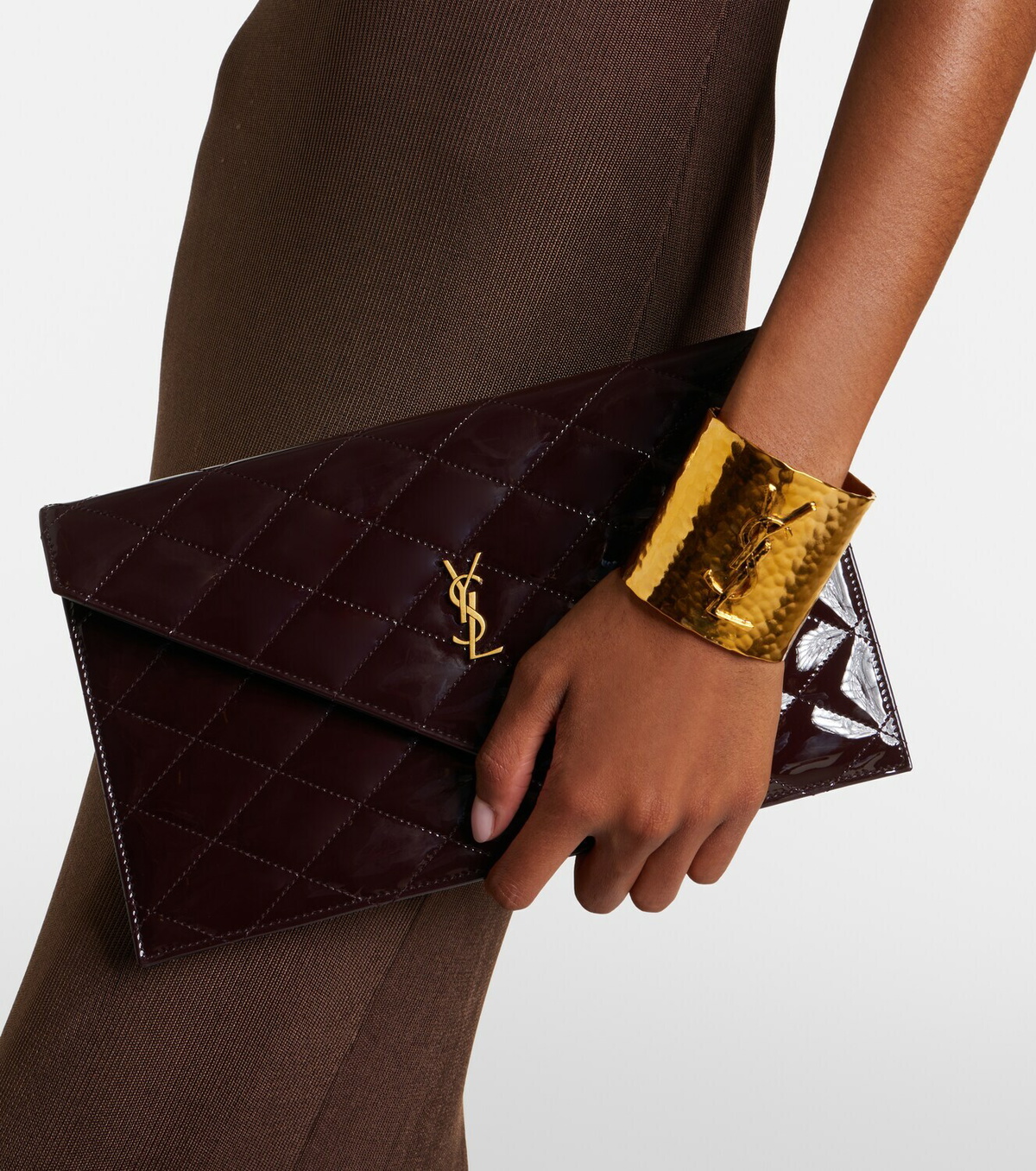 Saint Laurent Paris patent leather clutch