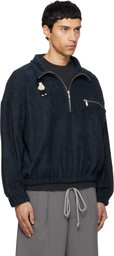 Song for the Mute Navy Zip Funnel Sweatshirt