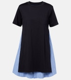 Sacai Striped cotton minidress
