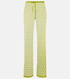 Dries Van Noten Polka-dot silk straight pants