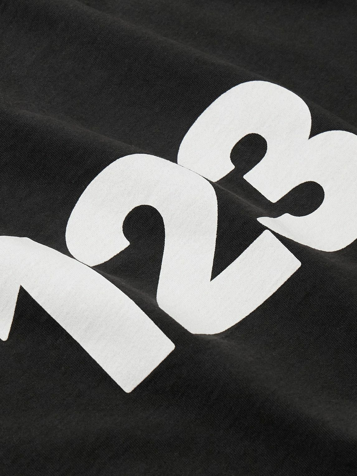 RRR123 - Logo-Print Embroidered Cotton-Jersey T-Shirt - Black