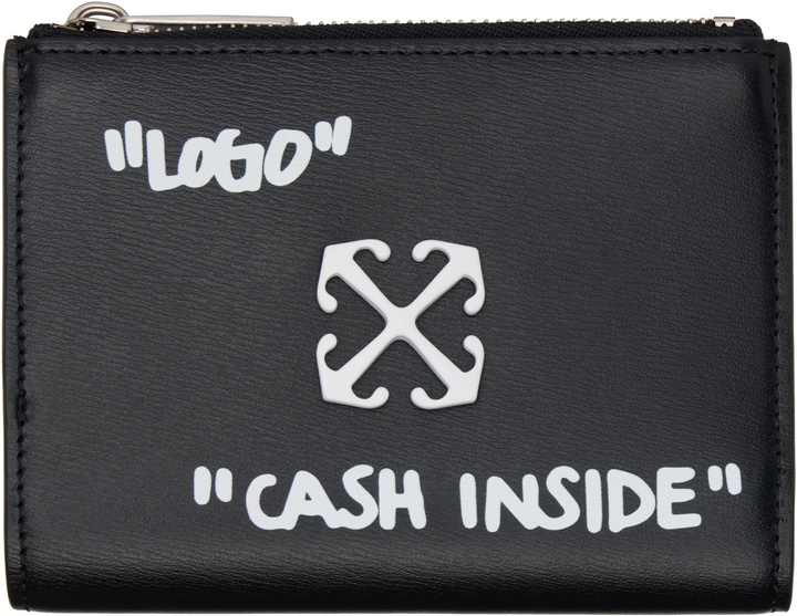 Photo: Off-White Black Jitney Bifold Quote Wallet