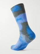 DISTRICT VISION - Yoshi Tie-Dyed Cotton-Blend Socks - Blue