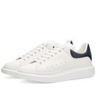 Alexander McQueen Men's Burnished Heel Tab Wedge Sole Sneakers in White/Anthracite