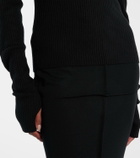 Didu Cutout ribbed-knit turtleneck top