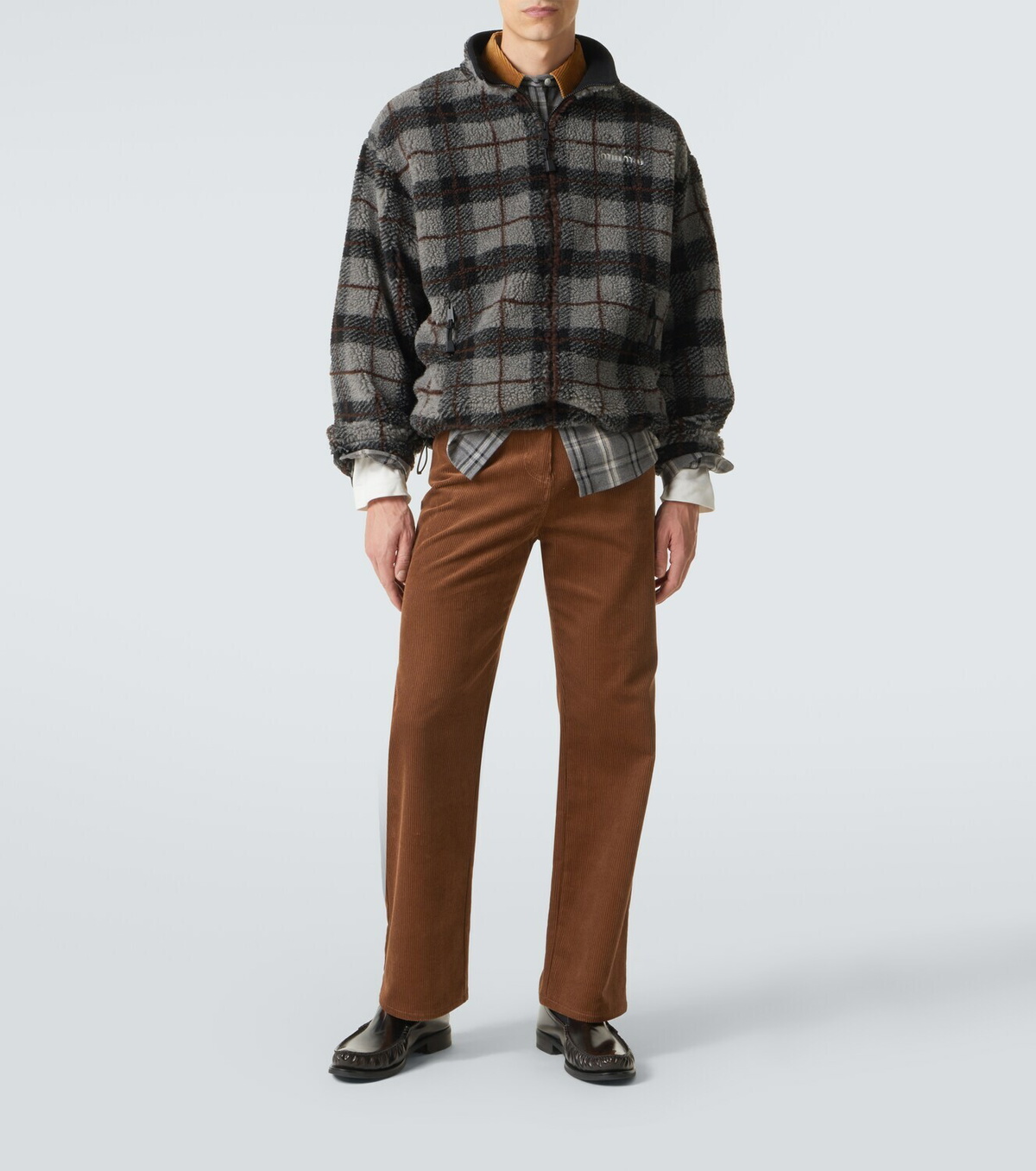 Miu Miu Checked teddy jacket