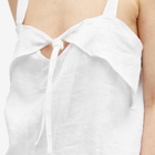 Deiji Studios Women's Tie Front Linen Set in White