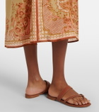 Zimmermann Belted printed silk midi dress