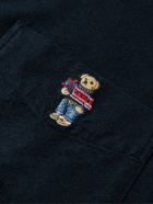 Polo Ralph Lauren - Button-Down Collar Logo-Embroidered Cotton-Flannel Shirt - Black