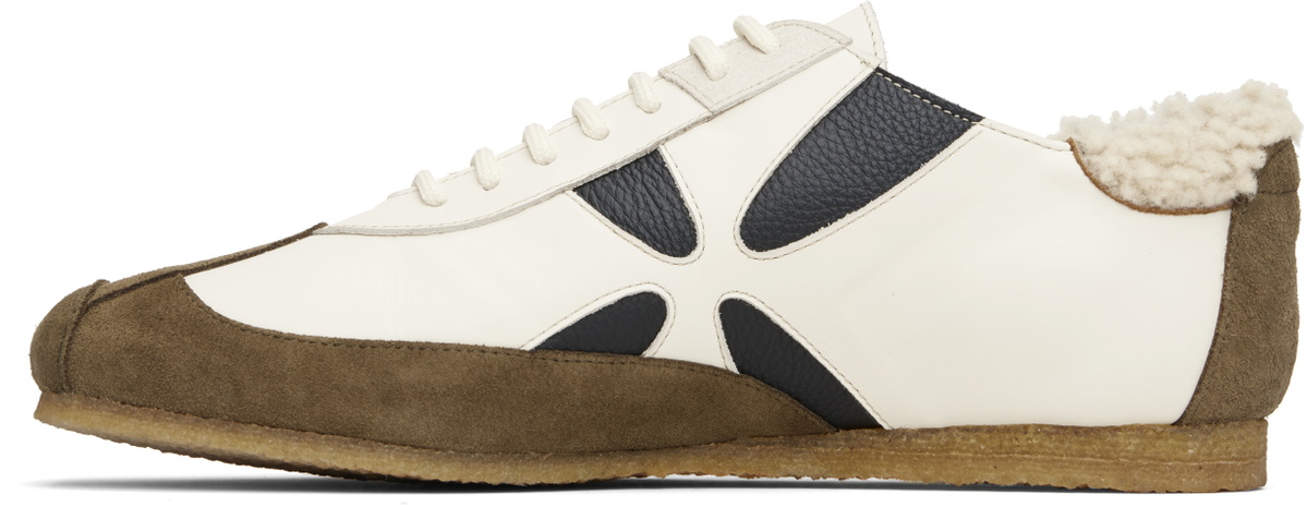 Stefan Cooke Off-White & Brown Slashed Trainer Sneakers
