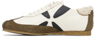 Stefan Cooke Off-White & Brown Slashed Trainer Sneakers