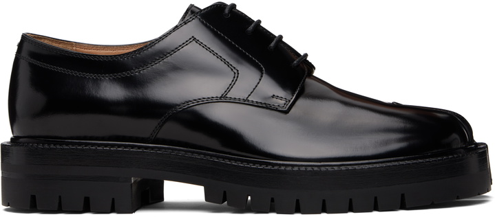Photo: Maison Margiela Black Tabi Lace-Up Derbys