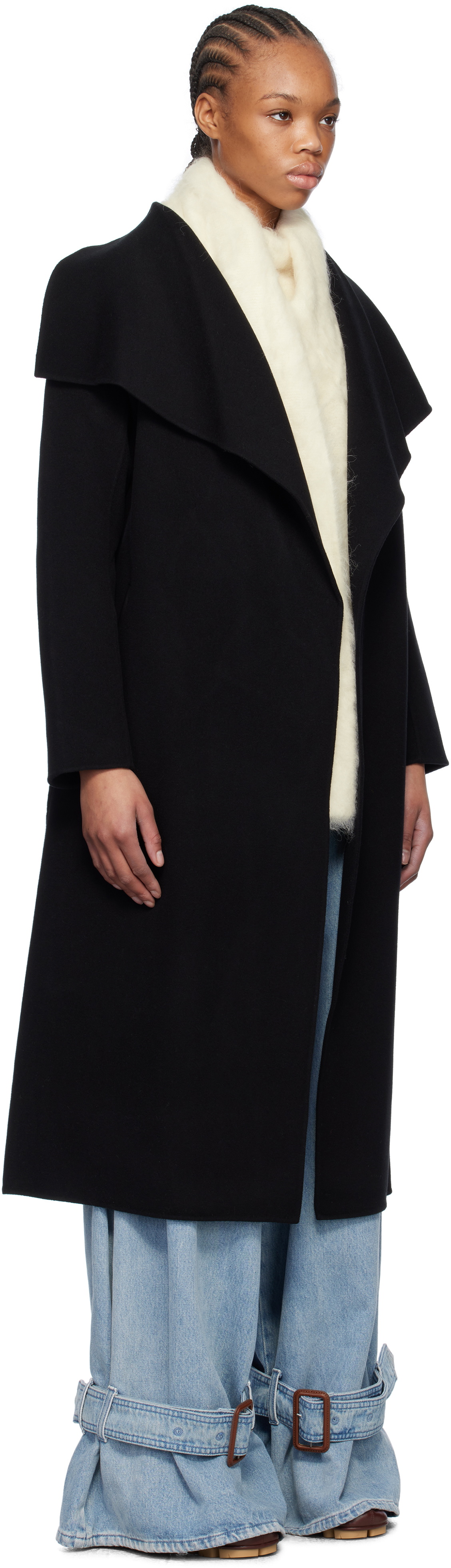 MACKAGE Black Mai-CN Double-Face Wool Wrap Coat