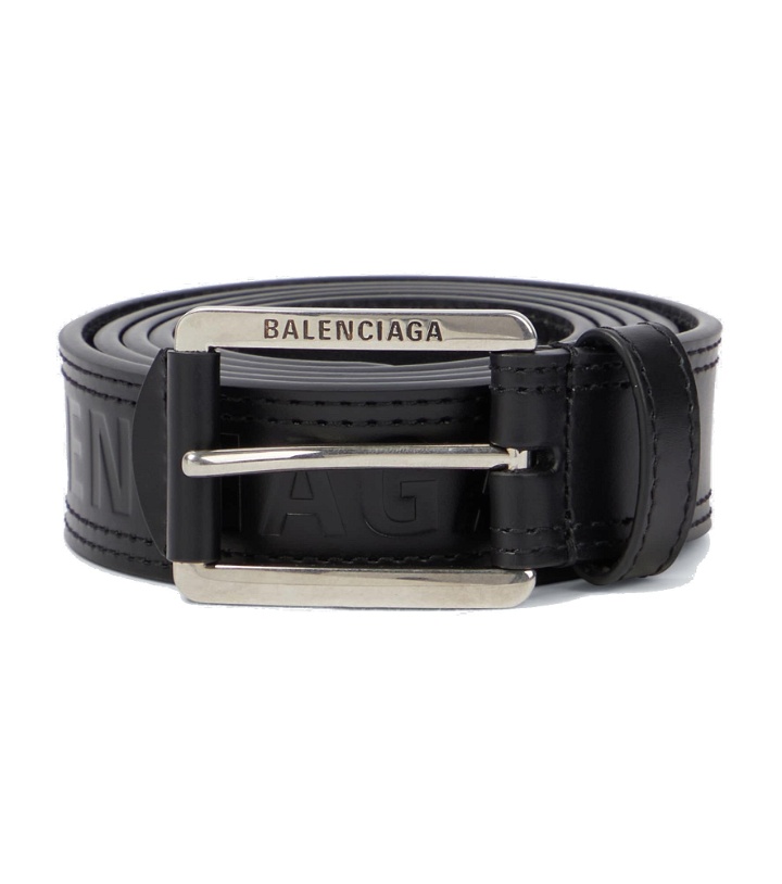 Photo: Balenciaga - Logo leather belt