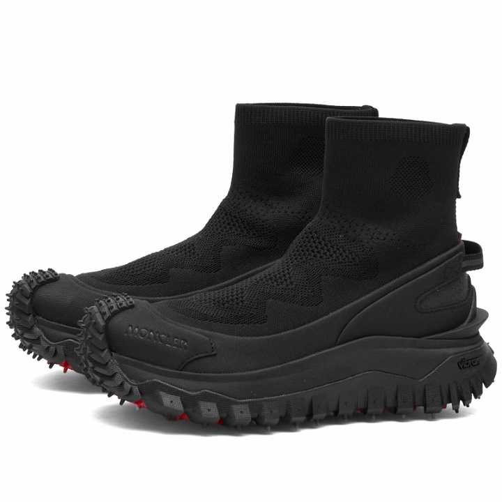 Photo: Moncler Women's Trailgrip Knit High Top Sneakers in Black