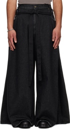 LU'U DAN Black Tie Maxi Jeans