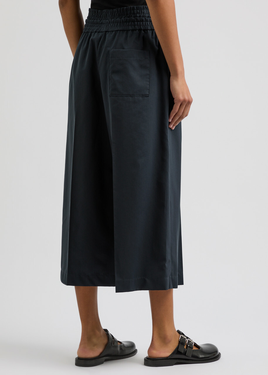 LOEWE Cropped low-rise cotton wide-leg pants コットン パンツ Low-rise cotton wide-leg pants in black - Loewe | Mytheresa
