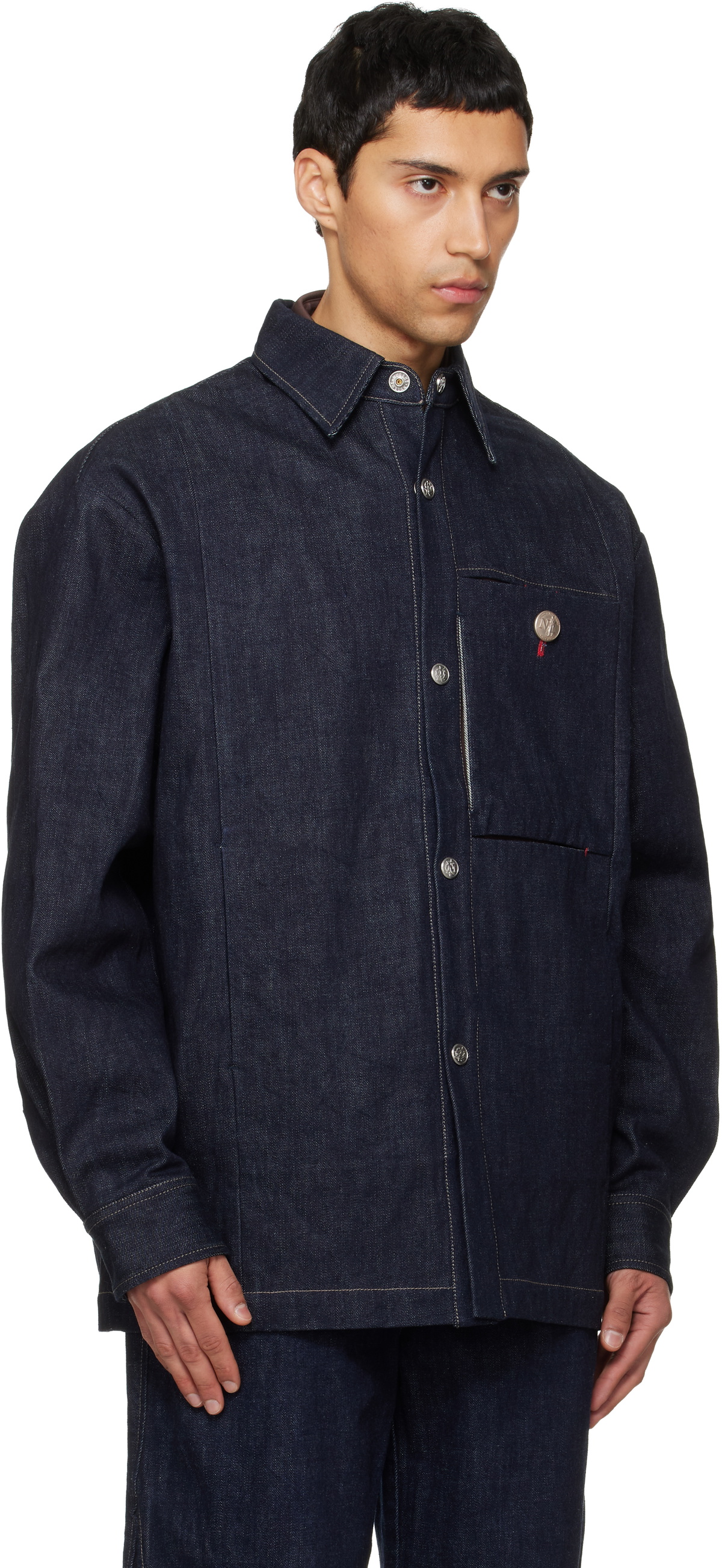 NULLUS Navy Slits Selvedge Denim Jacket