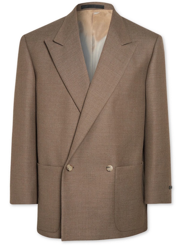 Photo: FEAR OF GOD - Double-Breasted Wool-Twill Blazer - Brown