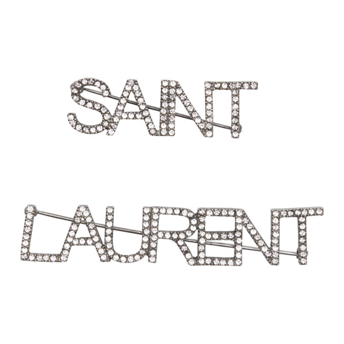 Saint Laurent Logo Brooch