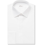 Brioni - White Bib-Front Double-Cuff Cotton Dress Shirt - Men - White