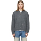 Maison Margiela Gray Mended Ribbed Sweater
