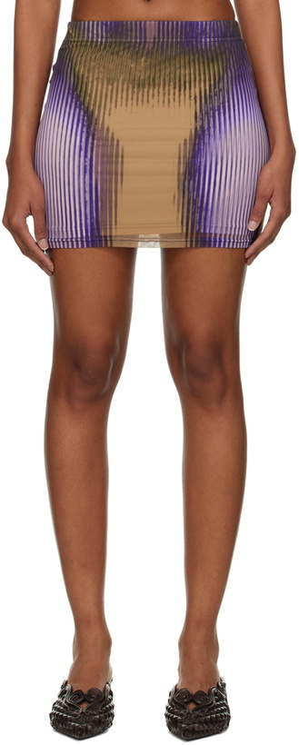 Photo: Y/Project Purple & Beige Jean Paul Gaultier Edition Body Morph Miniskirt