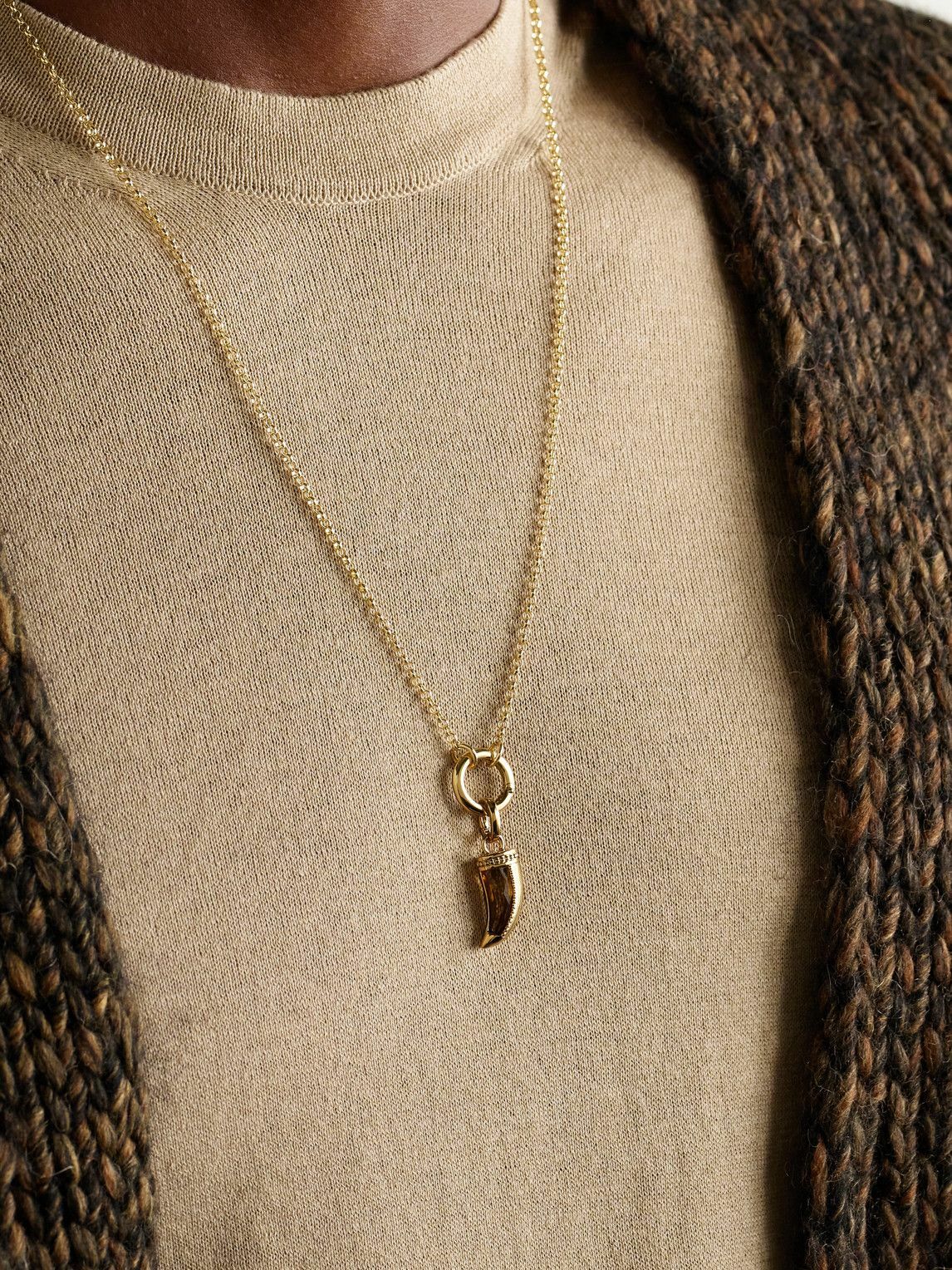 Foundrae - La Loba Claw 18-Karat Gold Citrine Pendant
