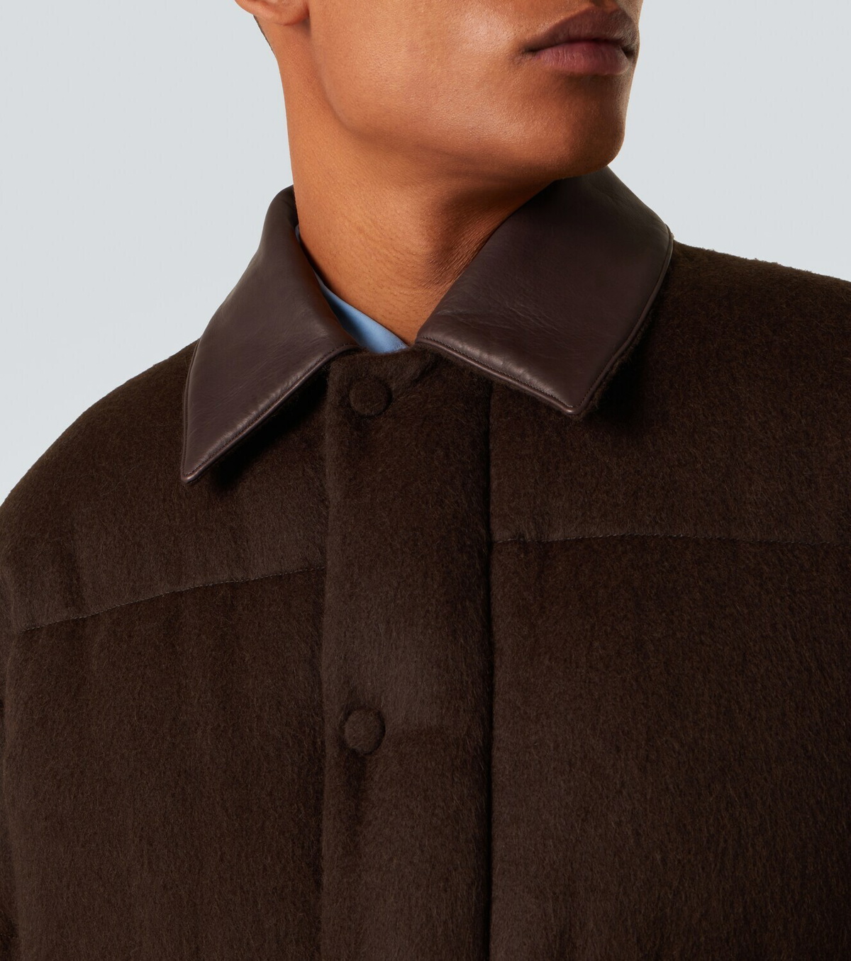 Allege reversible アレッジ　ムートンパーカーAURALEE Auralee Leather-trimmed camel hair down jacket Auralee