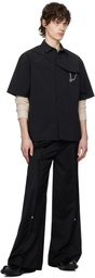 C2H4 Black Tortuosity Shaped Wide-Leg Trousers