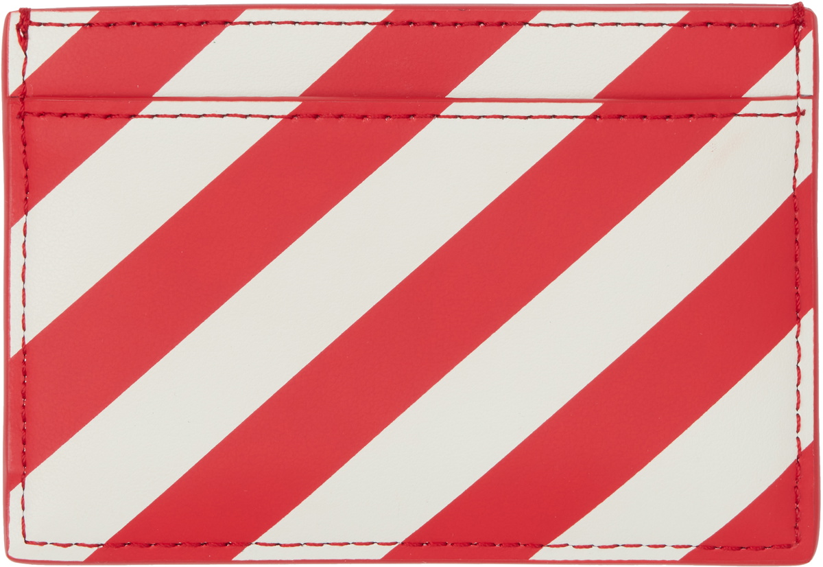 Kenzo Red & Off-White Kenzo Paris Striped Card Holder