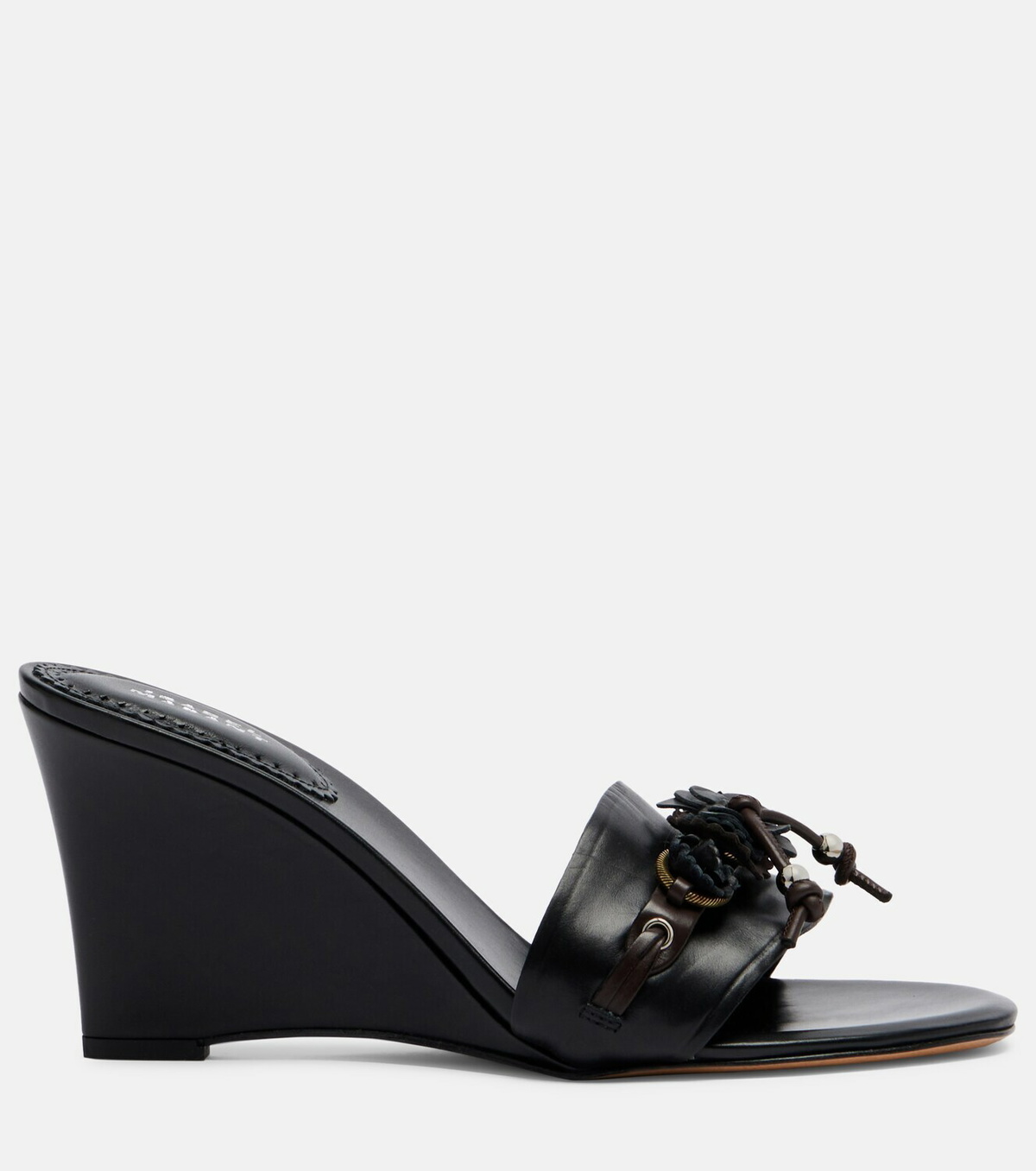Isabel Marant Anee embellished leather wedge mules