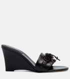 Isabel Marant Anee embellished leather wedge mules