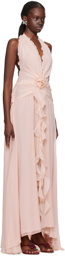 Blumarine Pink Ruffles Maxi Dress