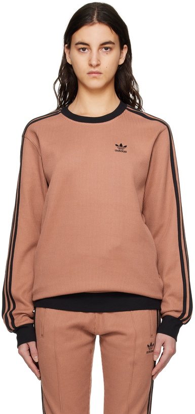 Photo: adidas Originals Brown Adicolor Classics Sweatshirt