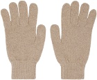 Paul Smith Tan Ribbed Gloves