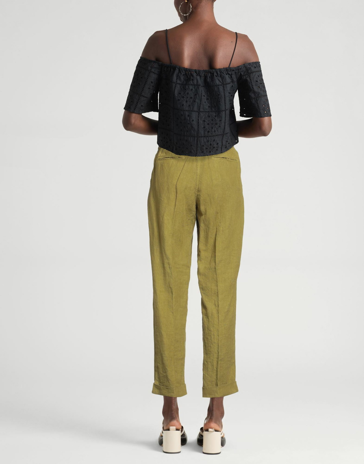Massimo Alba Womens Pants Military in Green