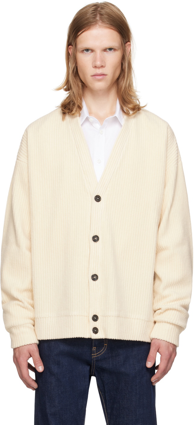 Dsquared2 Off-White Y-Neck Cardigan