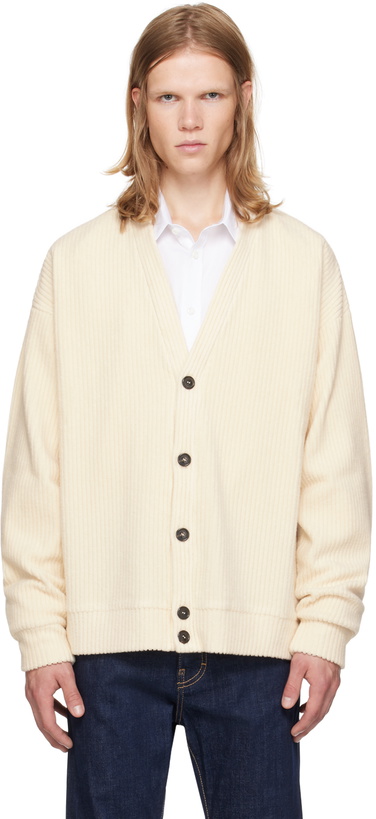Photo: Dsquared2 Off-White Y-Neck Cardigan
