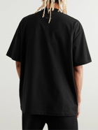 Fear of God - Logo-Flocked Cotton-Jersey T-Shirt - Black