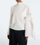 Róhe Caped silk satin turtleneck top