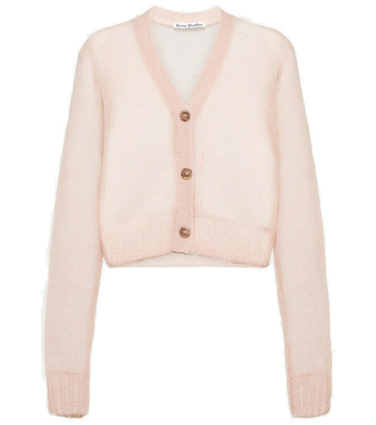 Cardigan Ouvert Acne Studios En Mohair Et Laine, Mélange Gris & Vert, Taille L