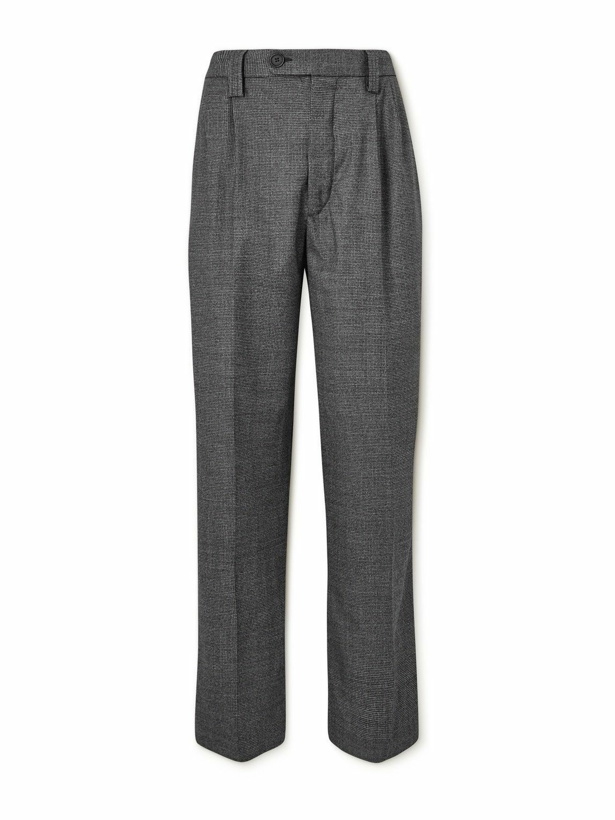 Photo: mfpen - Classic Straight-Leg Pleated Puppytooth Wool Trousers - Gray