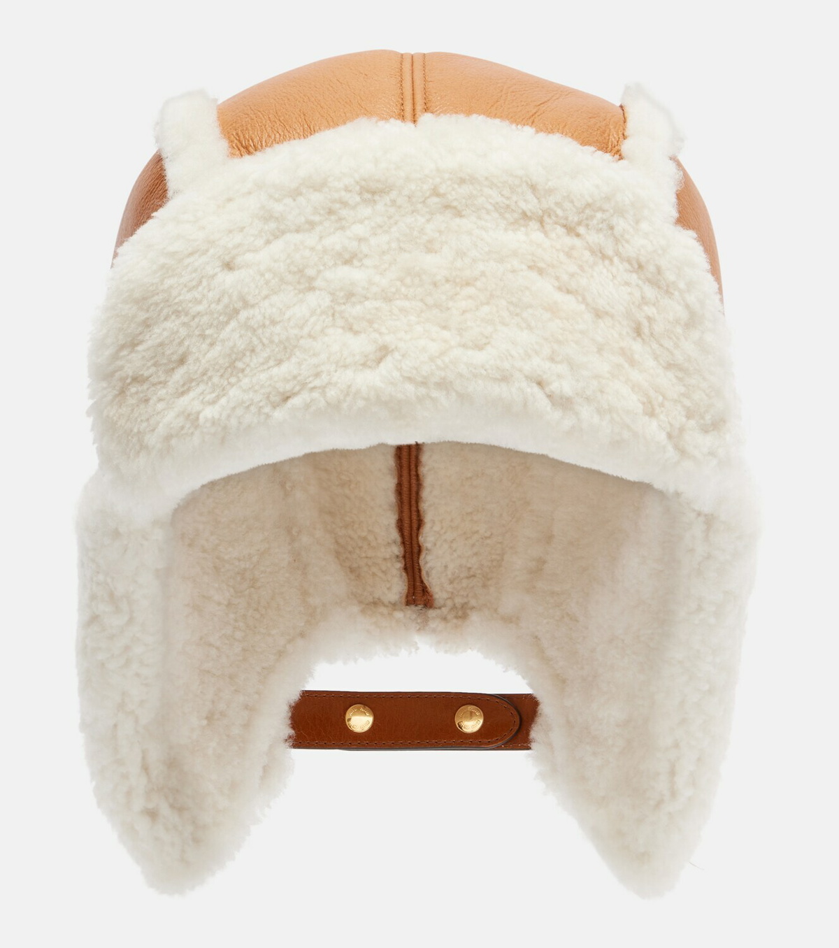 Miu Miu Shearling-trimmed leather hat