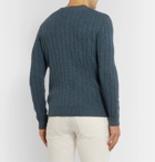 Lardini - Slim-Fit Ribbed Mélange Cashmere Sweater - Blue
