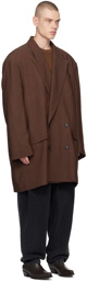 Hed Mayner Brown Oversized Coat