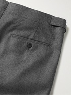 Stòffa - Straight-Leg Pleated Wool-Flannel Trousers - Gray