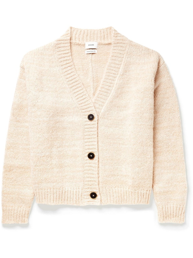 Photo: Rhude - Monte Carlo Mohair and Wool-Blend Cardigan - Neutrals